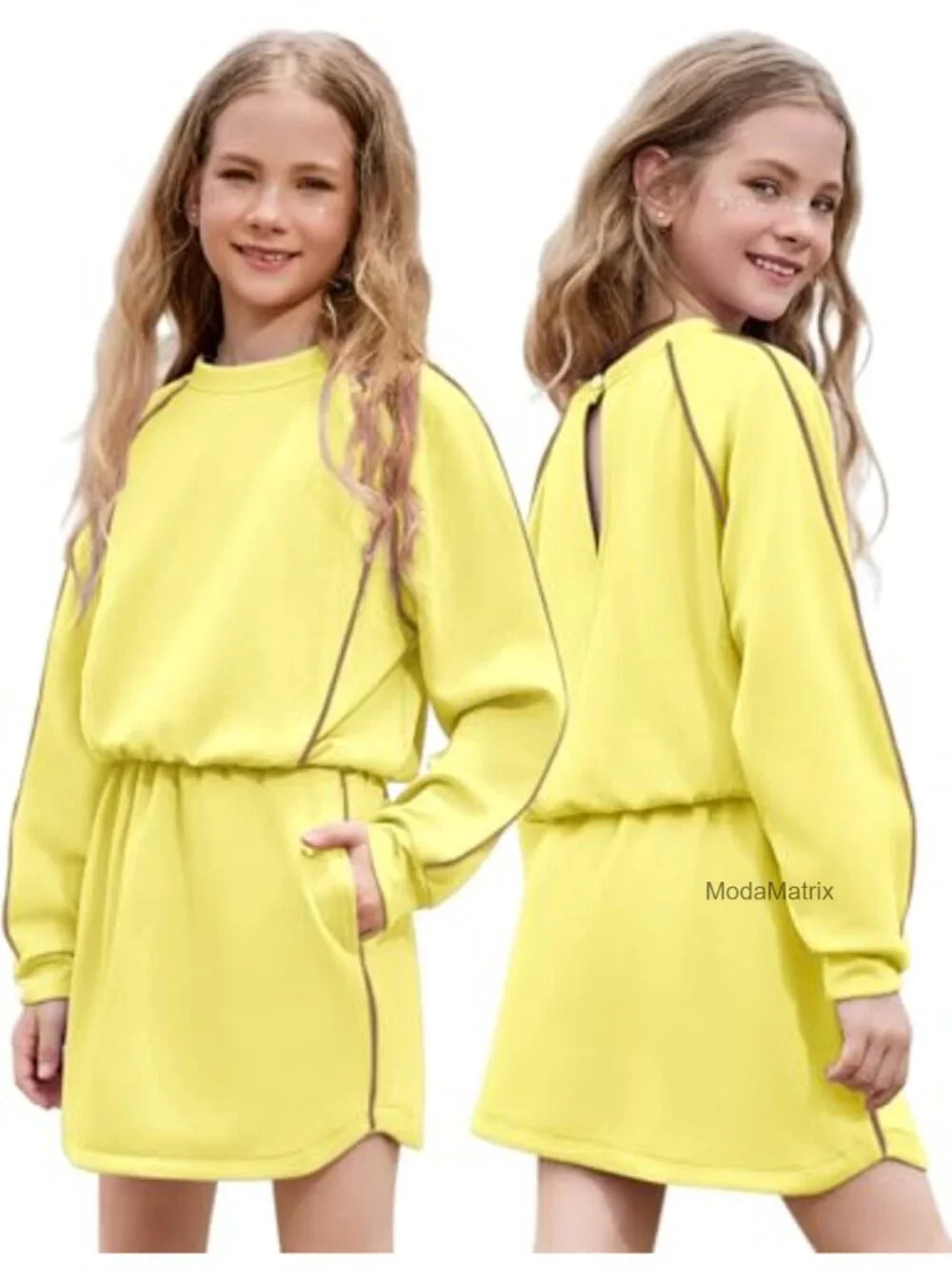 Girls 2-Piece Skirt Set Long Sleeve Crewneck Top with Skorts